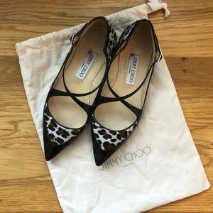 Jimmy Choo Crisscrossed Pointy Toe Flat